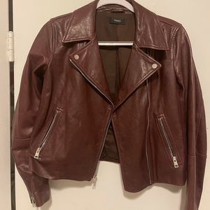 Theory brown leather jacket